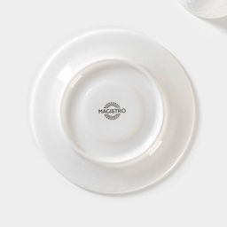 Кофейная пара Magistro Argos, 2 предмета: чашка 100 мл, блюдце d=15 см, фарфор, белая