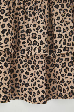 Kahverengi K?z Cocuk Leopar Desenli Beli Lastikli Gipeli Mini Orme Etek TKDSS25ET00003 - Trendyolmilla фото 3