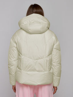 Зимняя женская куртка модная с капюшоном бежевого цвета 512305B - Mtforce фото 5