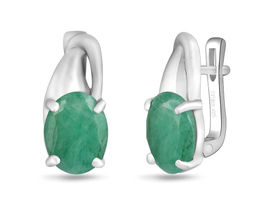 Серьги, изумруд берилл, Восторг