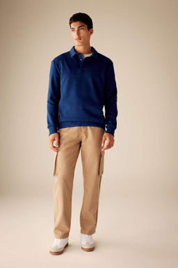 Толстовка комфортного кроя с воротником-поло - Defacto фото 2