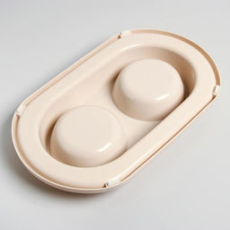 Миска для животных Мур-мяу 0,3л двойная на подставке, светло-бежевая - Пижон фото 6