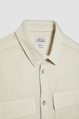 Куртка-рубашка с длинными рукавами и воротником-поло Relax Fit - Defacto фото 8