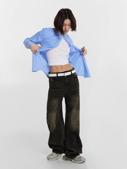 БРЮКИ ЖЕНСКИЕ ДЖИНСОВЫЕ т.серый +тинт 2024-2DTW501-6