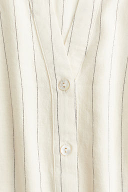 Camisa sin mangas en mezcla de lino - H&m фото 3