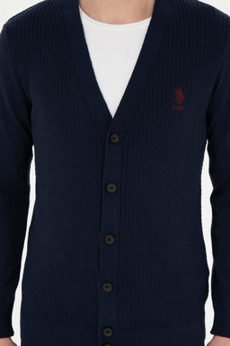 Мужской кардиган U.S. Polo Assn темно-синий хлопок  фото 20