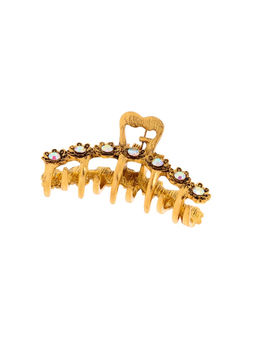 Цена за 6 шт. Крабик для волос «Каспиан», цветочки, 5 см, золото