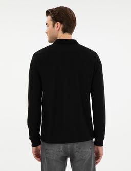 Siyah Slim Fit K_vr_lmaz Yaka Sweatshirt - Pierre cardin фото 5