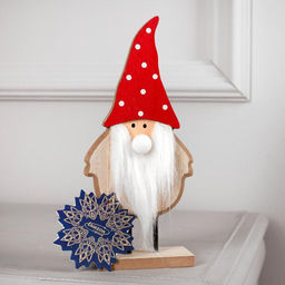 Светодиодная фигура «Дед Мороз» 7×22×5 см, дерево, от батареек LR1130х3, свечение тёплое белое