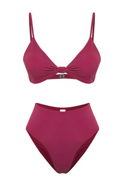 TRENDYOLMILLA Siyah Ucgen Yuksek Bel Regular Bikini Tak?m? TBESS25BT00104  фото 9
