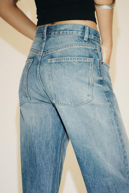 TRF WIDE-LEG HIGH-WAIST FULL-LENGTH JEANS - Zara фото 4