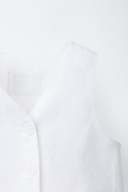 CHALECO 100% LINO / Blanco roto - Zara фото 3