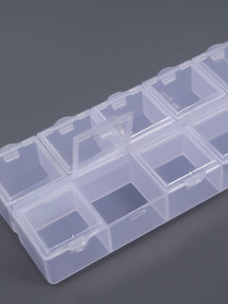 Цена за 4 шт. Органайзер для хранения мелочей, 10 ячеек, 13.5×6.5×2 см, прозрачный