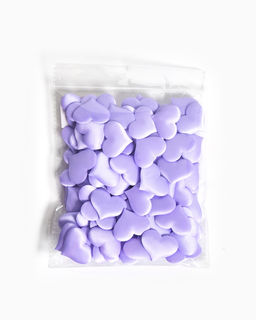 Сердечки декоративные атласные 3.5 см, сиреневые, 100 штук