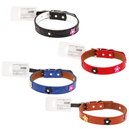 Пэт тойс (Pet toys) Ошейник для собаки Цветы 2,4х51см, металлическая застежка, под кожу, с декором, на картоне, цвета в ассортименте: красный, синий, черный, коричневый (Китай) фото 3
