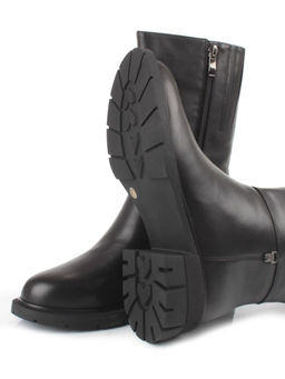 Z4209M BLACK Полусапоги зимние женские (натуральная кожа, натуральный мех)