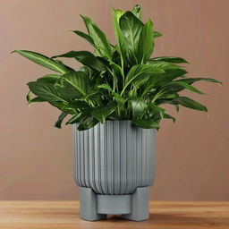 Горшок для цветов пластмассовый "Торин" 3,3л, д17,5см, h17,8см, с поддоном, серый-муссон (Россия)