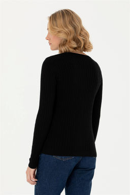 Женский черный базовый свитер с v-образным вырезом Неожиданная скидка в корзине - U.s. polo assn фото 5