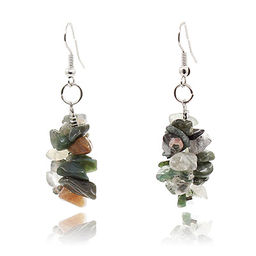 Яшма зеленая Василиса, галька 3х, комплект, бусы длиной 45см - Agat77 фото 2