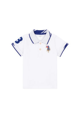 Белая футболка с воротником-поло для маленьких мальчиков Неожиданная скидка в корзине - U.s. polo assn фото 2