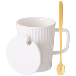 КРУЖКА LEFARD HERBAL С КРЫШКОЙ И МЕТАЛЛ. ЛОЖКОЙ 350 МЛ (КОР=48ШТ.)  фото 3