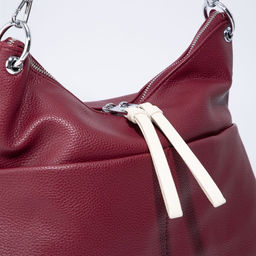 Сумка-мешок, отдел на молнии, 3 наружных кармана, длинный ремень, цвет бордовый - Simaland фото 4