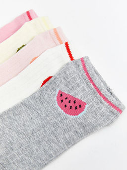 Desenli K?z ?ocuk Patik ?orap 5li