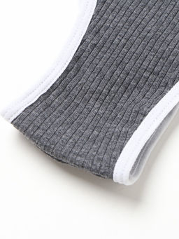 Комплект нижнего белья женский (топ, трусы) Collorista, тёмно-серый, размер 44-46