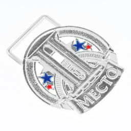 Медаль призовая 193 диам 3.5 см. 2 место, триколор. Цвет сер. Без ленты - Командор фото 3