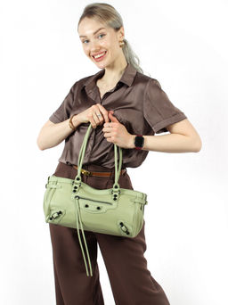 LACCOMA сумка АЛ3093-зеленый натуральная кожа хлопок