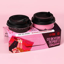 Подарочный набор Со вкусом первого свидания кофе: 100% арабика 8 г. и чайный напиток 3 г. - Simaland фото 4