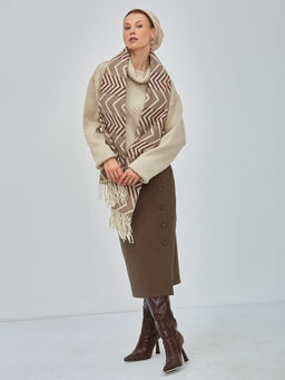 В составе шерсть и кашемир! теплый двусторонний палантин - Tantino фото 5