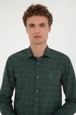 Мужская зеленая рубашка с длинным рукавом Неожиданная скидка в корзине - U.s. polo assn фото 2
