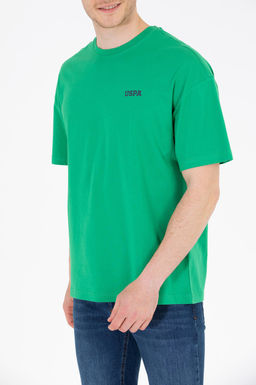 Erkek Ye_il Oversize Bisiklet Yaka Ti__rt