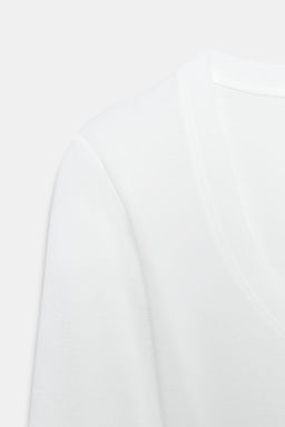 CREPE LONG SLEEVE T-SHIRT - Zara фото 12
