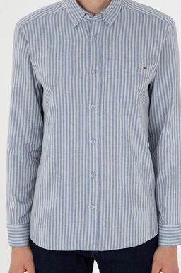 Мужская голубая рубашка с длинным рукавом - U.s. polo assn фото 6