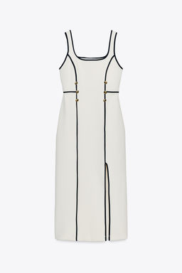 CONTRAST TRIM MIDI DRESS - Zara фото 8