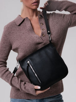 Сумка кожаная кросс-боди Deboro 3410 черный