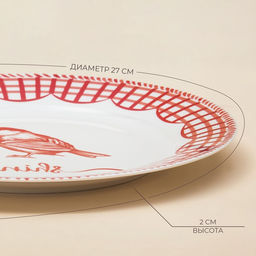 Тарелка новогодняя SL Home «Прекрасное время», постановочная, d=27 см, фарфор, белая, красная