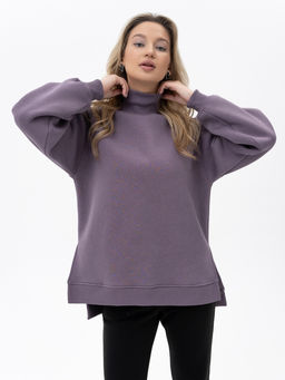 футер 3х нитка с начесом Свитшот ,серо-лавандовый - Binita фото 3