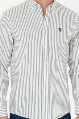 U. S. Polo Assn Мужская белая рубашка в полоску цвета экрю - U.s. polo assn фото 6