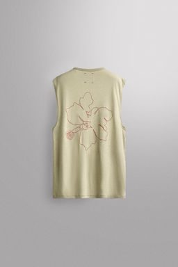 CAMISETA TANK LIGERA LINO - ALGOD?N / verde lavado - Zara фото 8