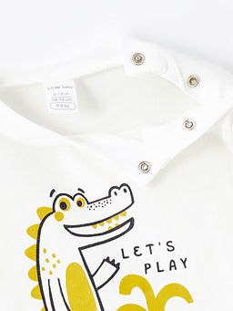 Bisiklet Yaka Uzun Kollu Bask?l? Erkek Bebek Ti??rt 2li - Waikiki фото 3