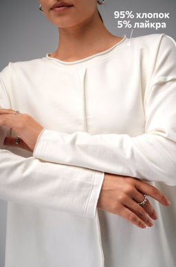 Женский лонгслив оверсайз из футера двухнитки Happyfox  фото 7