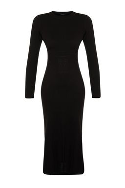 TRENDYOLMILLA Kahverengi Midi Triko Bisiklet Yaka Elbise TWOAW21EL0422 фото 21