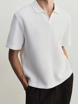 Футболка поло из фактурного хлопка / Zarina  фото 6