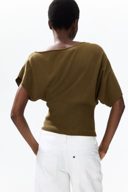Top de un hombro en punto fino - H&m фото 7