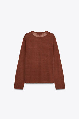 LINEN BLEND KNIT SWEATER - Zara фото 13