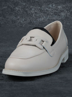 03-DJ32-1 BEIGE Лоферы женские (натуральная кожа) - Фабричный китай фото 6