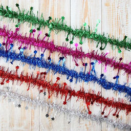 Цена за 10 шт. Мишура Фонарик ёжик звезда d-5 см, 200 см, микс - Зимнее волшебство фото 3